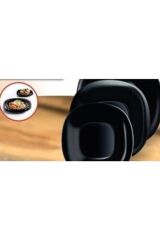 Carıne 21 Cm 6 Adet Siyah Pasta & Tatlı Tabağı