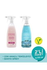 Premium 2'li (çok Amaçlı Yüzey Temizleyici , Banyo Dağ Nanesi) Paket 750 Ml X 2 Adet