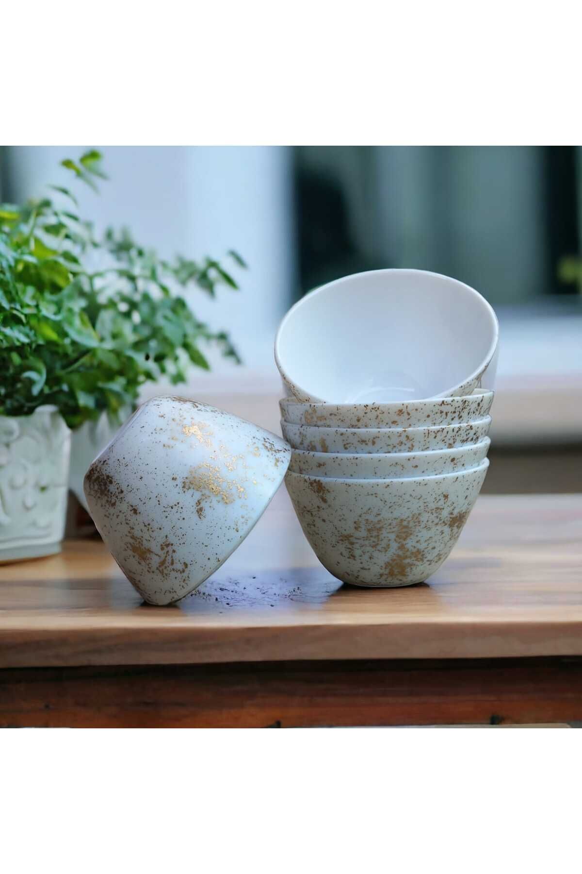 Altın Yaldızlı Beyaz Luminarc Arcopal 12 cm 6 adet Kase