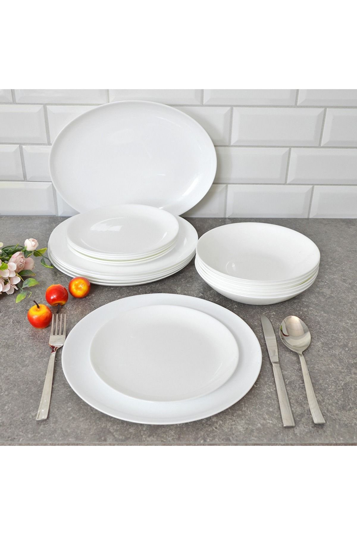 Diwali White 19 Parça Yemek Takımı