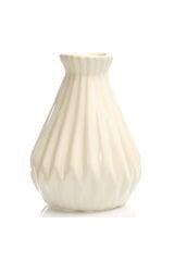 Seramik Küçük Tırtıklı Vazo - Krem 308XSERI