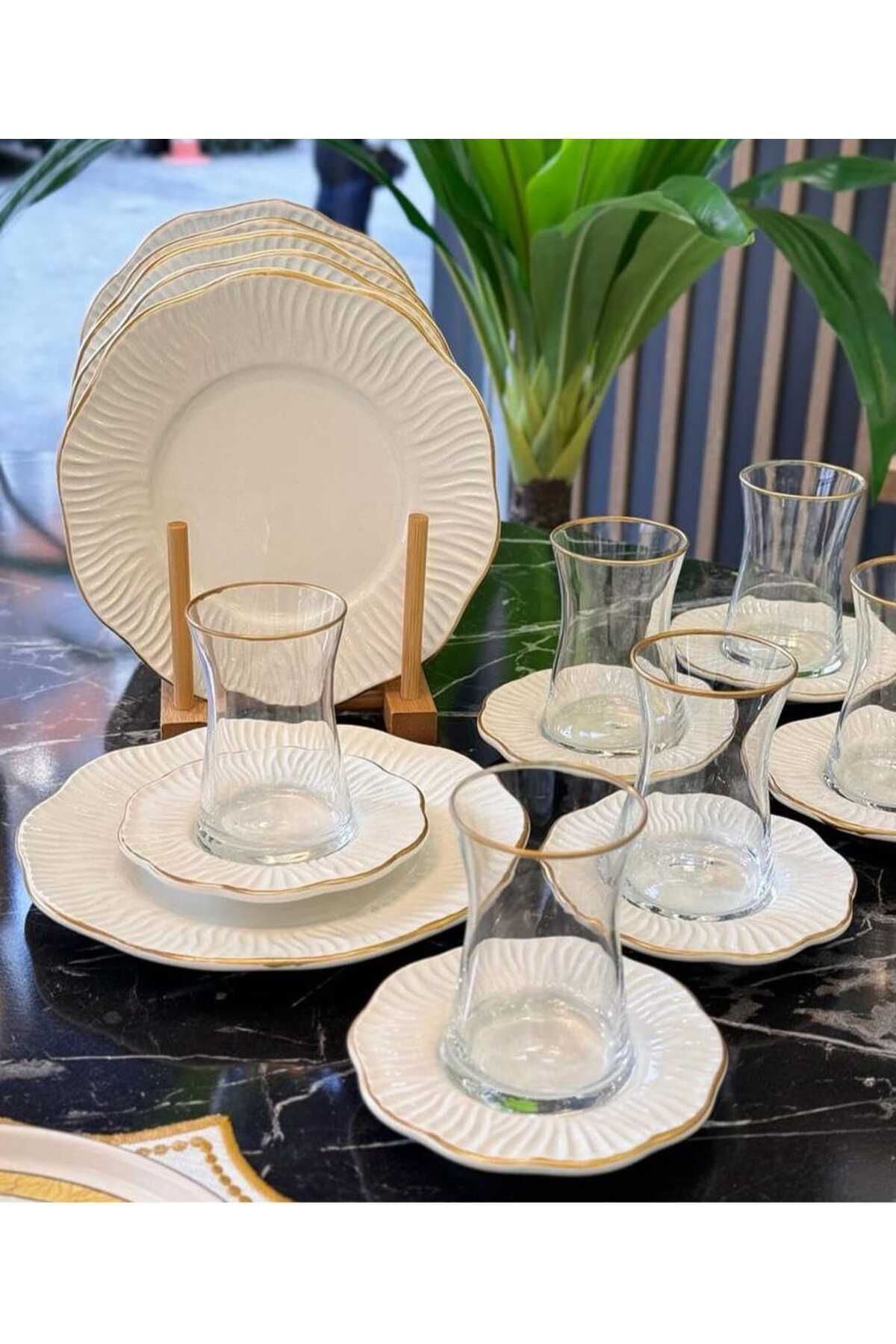 18 Parça Artemis Yaldızlı Çay Pasta Takımı