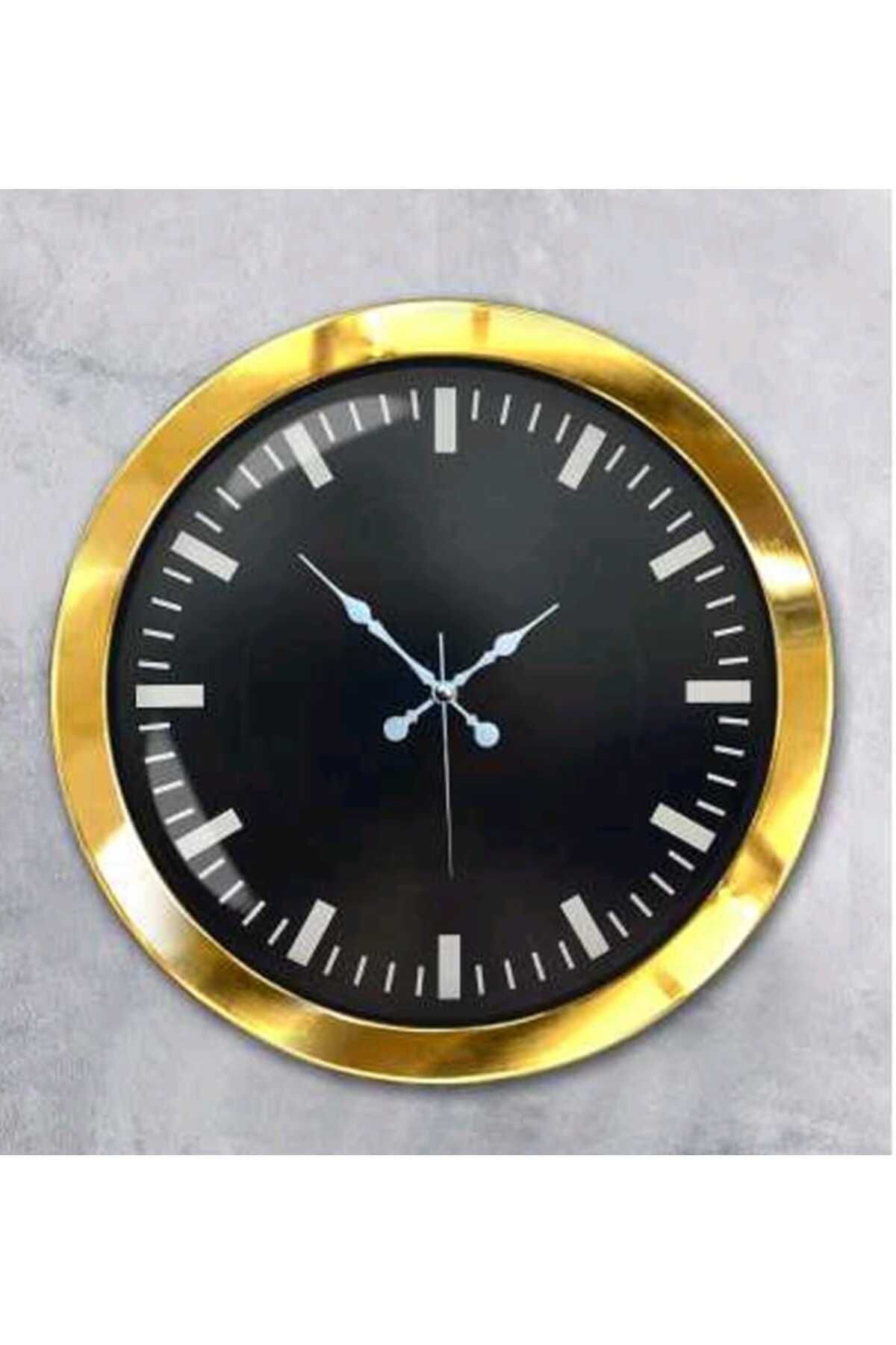 36 Cm Metal Gold White Duvar Saati