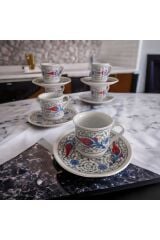 6 Kişilik 12 Parça Elegance Porselen Türk Kahve Fincan Takımı