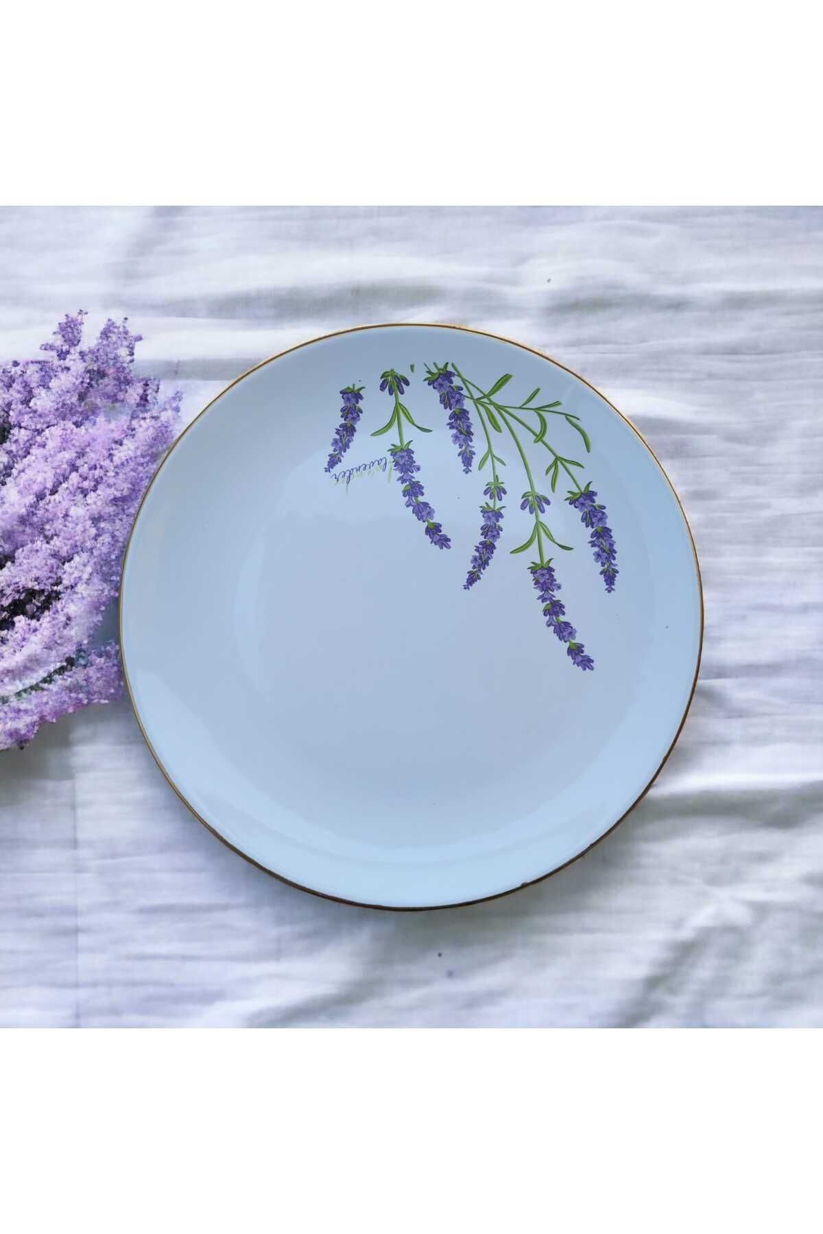 25 cm Lavanta Desenli 2'li Servis Tabağı