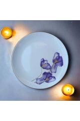 25 Cm Lotus Desenli 6 Kişilik Servis Tabağı