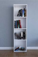 Beyaz 4 Raflı Kitaplık 160x44x20