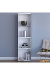 Beyaz 4 Raflı Kitaplık 160x44x20