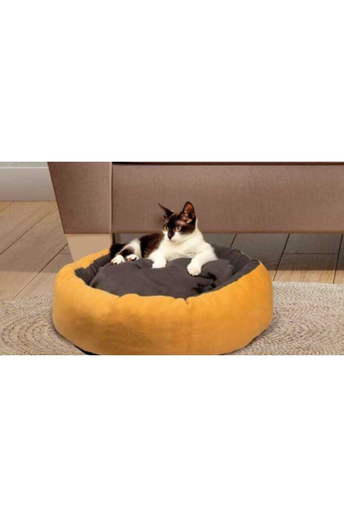 Kedi Köpek Yatağı Antrasit Sarı