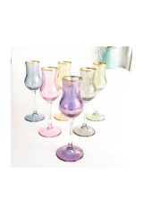 Grappa 6lı Renkli Kahve Yanı Kadeh
