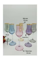 Grappa 6lı Renkli Kahve Yanı Kadeh