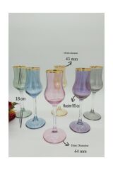 Grappa 6lı Renkli Kahve Yanı Kadeh