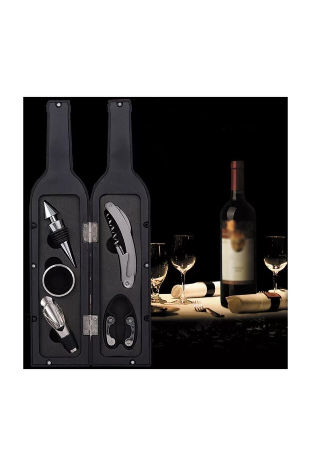 Şarap Aksesuar Seti Açacak Tirbuşon Seti 5 Parça
