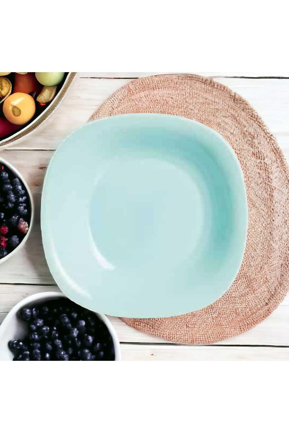 Carine Noir Turkuaz Yemek Tabağı 21cm 6lı Set
