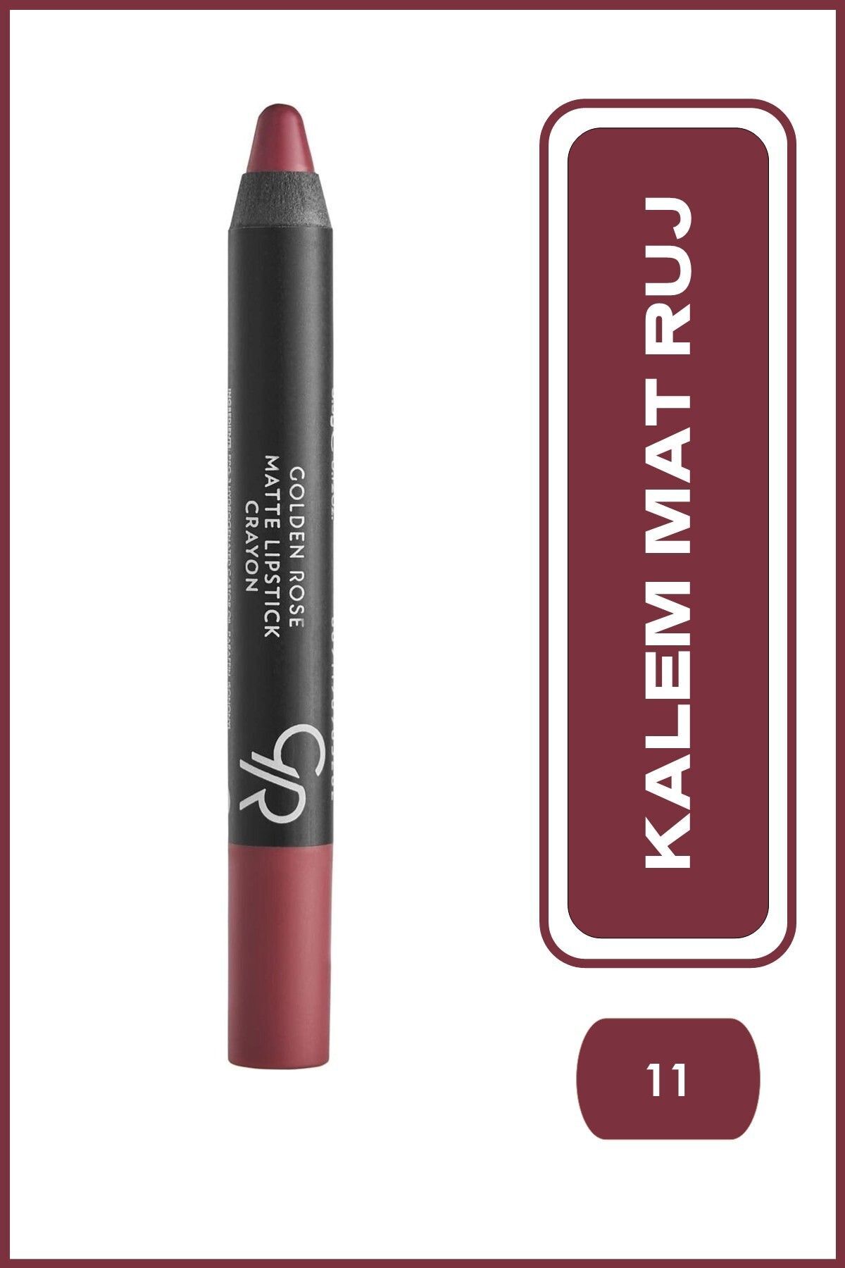Matte Lipstick Crayon No:11 Natural Pink - Mat Kalem Ruj