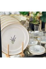 18 Parça Lavander Modern Desenli Servis Pasta Takımı