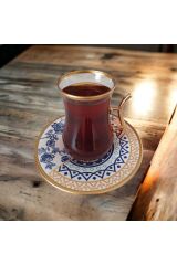 12 Parça Altın Yaldızlı Çay Seti Özel Seri 04