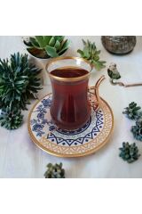 12 Parça Altın Yaldızlı Çay Seti Özel Seri 04