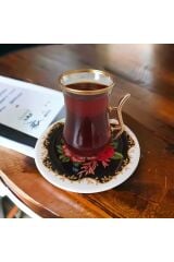 12 Parça Altın Yaldızlı Çay Seti Özel Seri 10
