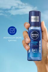Men Erkek Pump Sprey Deodorant Fresh Active 75ml, Ter Ve Ter Kokusuna Karşı 48 Saat Koruma