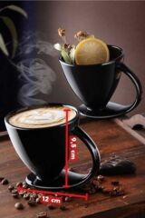 2'li Damla Çay Nescafe Kupası Siyah