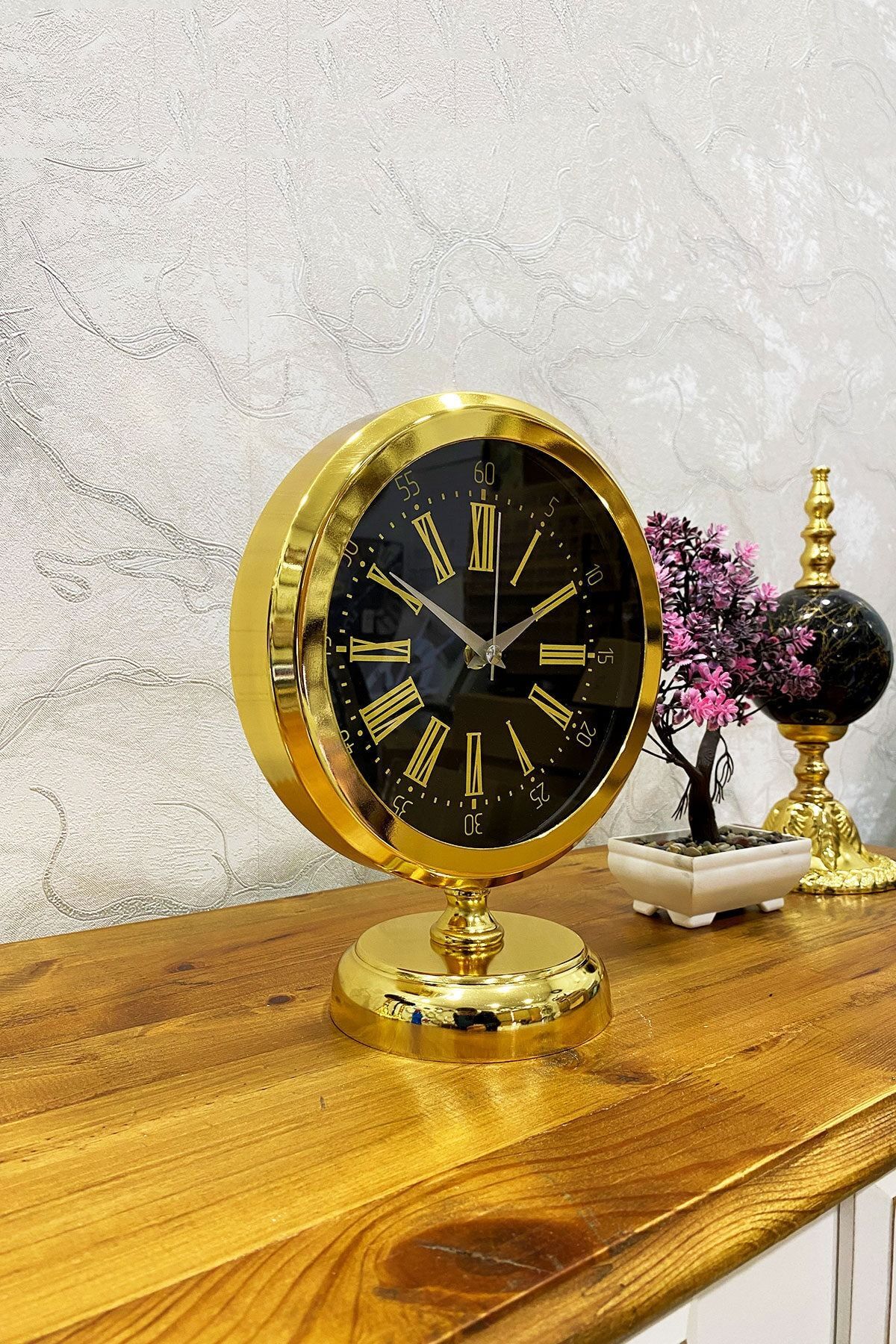 25X20 Cm Gold Metal Masa Saati Masa Dekorasyonu Ev Ofis Masa Aksesuarı