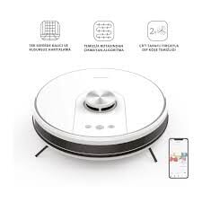 Homend Alex Laser Pro 1286H Moplu ve Haritalamalı Akıllı Robot Süpürge Beyaz Gold