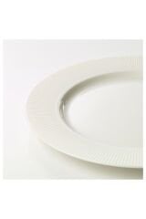 4 Adet Tabak Yemek Tabağı Çap: 28 Cm Beyaz Feldispat Porselen Mikrodalga Fırına Girebilir