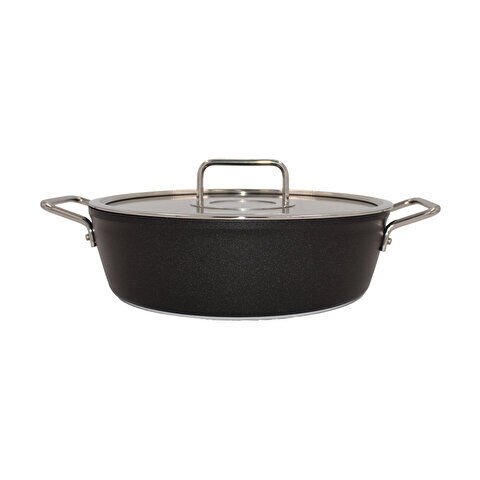Adamant 156-125-28-000 Cam Kapaklı Derin Çelik Tencere 28 cm