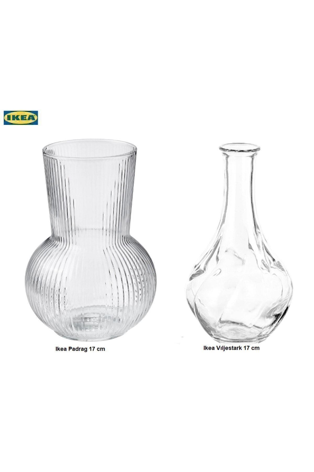 Dekoratif Cam Vazo 2'li 17 Cm