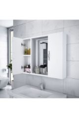 Beyaz Aynalı Banyo Dolabı