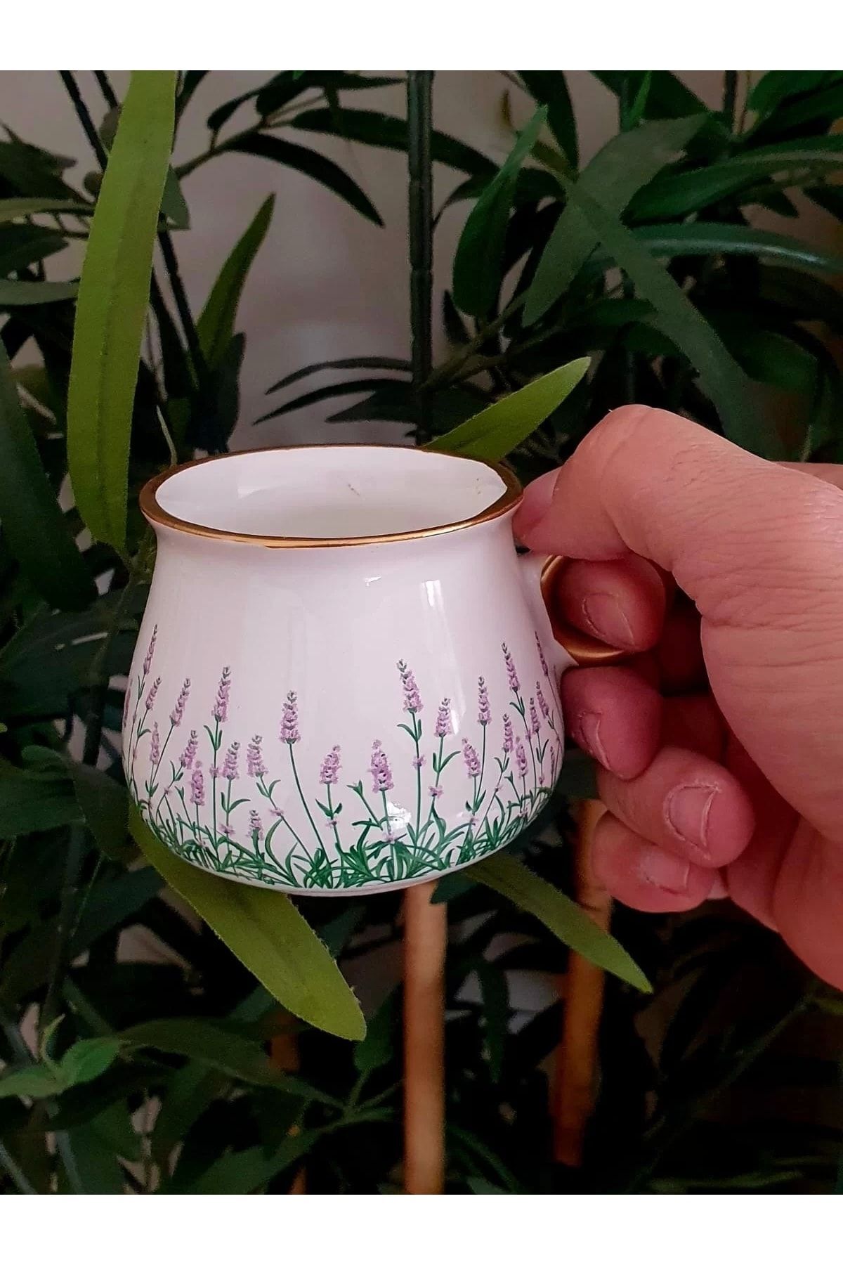 6'lı Lavanta Desenli Kahve Çay Kupası