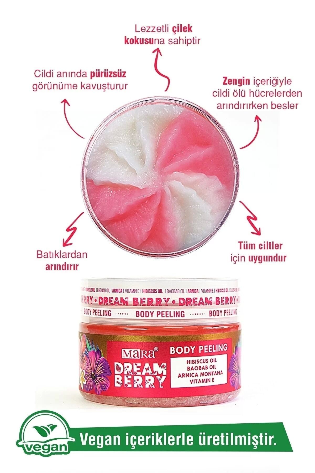 Dreamberry Değerli Yağlar Içeren Çilek Vücut Peeling