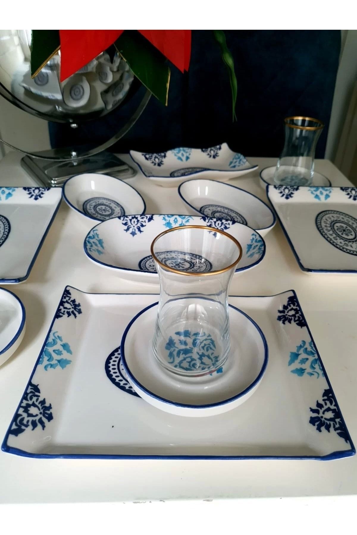 27 Parça 6 Kişilik Blue Kahvaltı Takımı