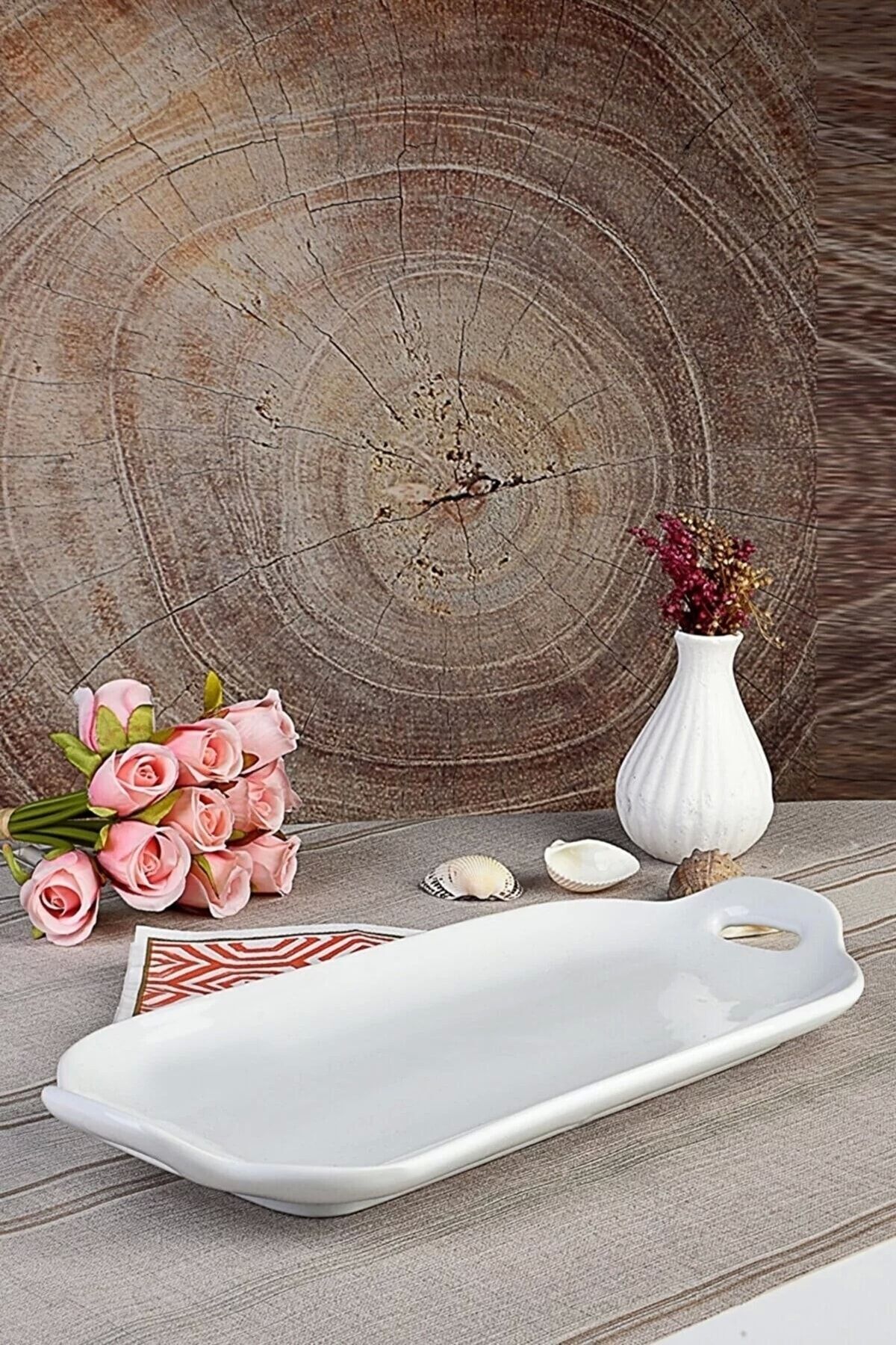 2'li 36 Cm White Servis Sunum Tabağı
